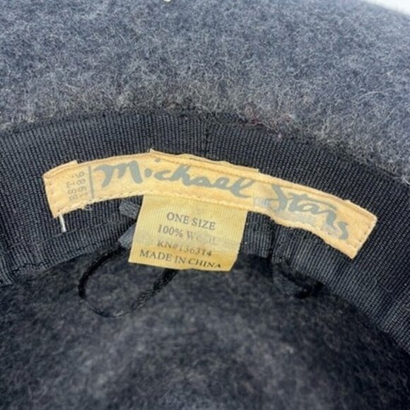 Michael Stars Floppy Wool Fedora Hat Wide-Brim Grosgrain Ribbon Grey/Gray OS - Picture 8 of 8
